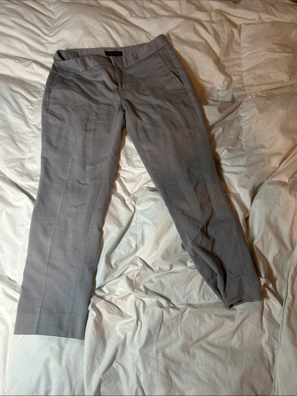 Banana Republic Light Gray Straight-Leg Dress Pants